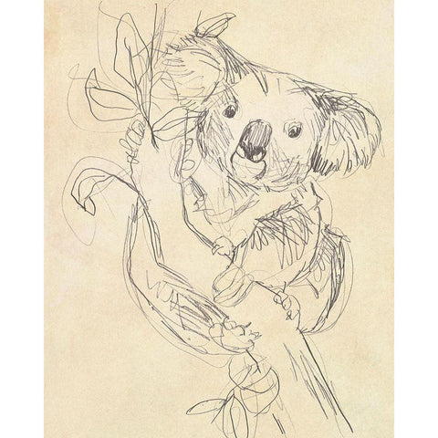 Outback Sketch II Gold Ornate Wood Framed Art Print with Double Matting by Vess, June Erica