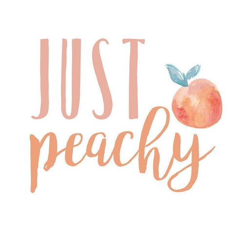 Peach Life I Black Modern Wood Framed Art Print with Double Matting by Studio W