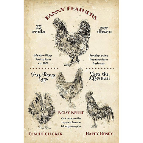 Hen House II White Modern Wood Framed Art Print by Studio W