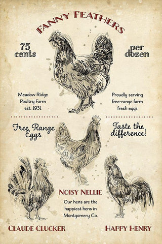 Hen House II Black Ornate Wood Framed Art Print with Double Matting by Studio W