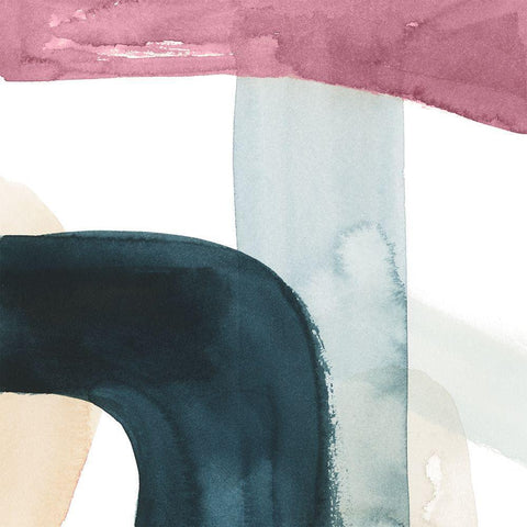 Custom Moderne V White Modern Wood Framed Art Print with Double Matting by Popp, Grace