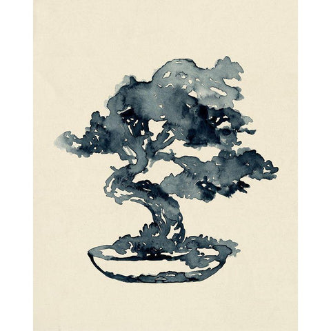 Indigo Bonsai IV Gold Ornate Wood Framed Art Print with Double Matting by Green, Jacob