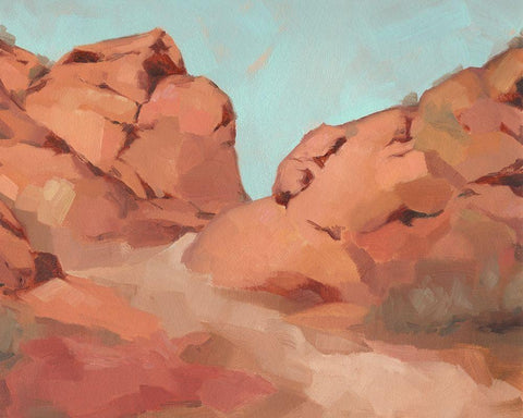 Red Rocks View I White Modern Wood Framed Art Print with Double Matting by Green, Jacob