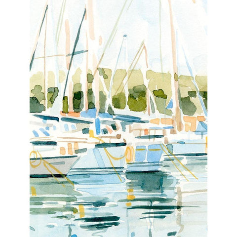 By the Bay I Gold Ornate Wood Framed Art Print with Double Matting by Caroline, Emma