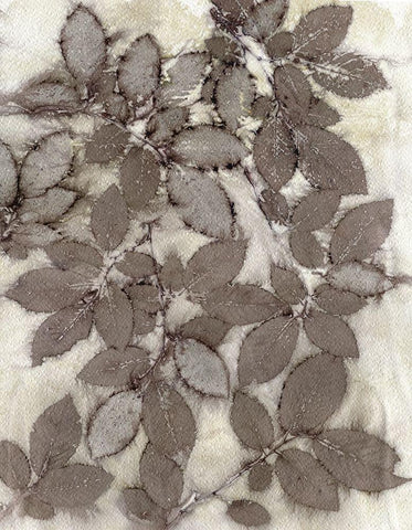 Rose Leaves Black Ornate Wood Framed Art Print with Double Matting by Phillips, Kathryn