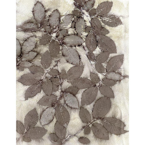 Rose Leaves Black Modern Wood Framed Art Print by Phillips, Kathryn