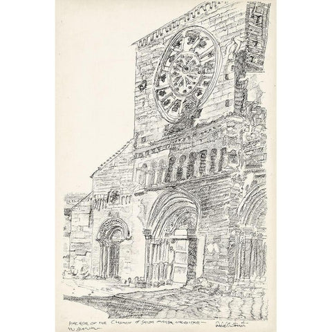 European Building Sketch III Black Modern Wood Framed Art Print with Double Matting by Foust, Richard