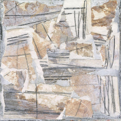Neutral Reconstructions I Black Modern Wood Framed Art Print with Double Matting by Fuchs, Jodi