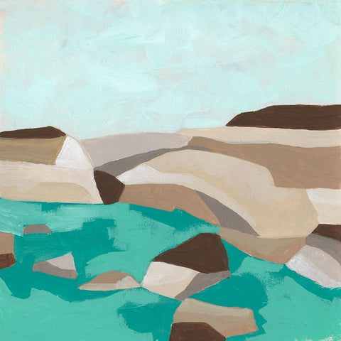 Geometric Shoals II White Modern Wood Framed Art Print by Vess, June Erica