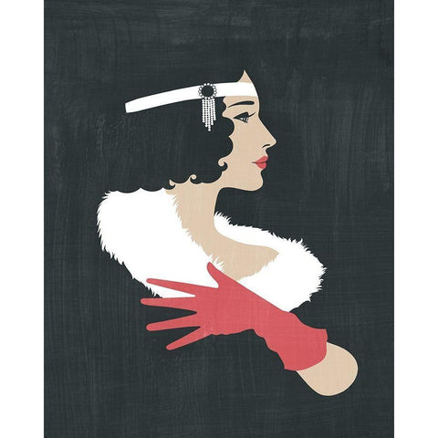 Golden Age Gals I Black Modern Wood Framed Art Print with Double Matting by Popp, Grace