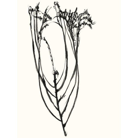 Naive Flower Sketch I Gold Ornate Wood Framed Art Print with Double Matting by Goldberger, Jennifer