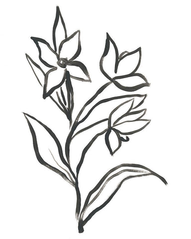 Jonquil Gesture I Black Ornate Wood Framed Art Print with Double Matting by Vess, June Erica