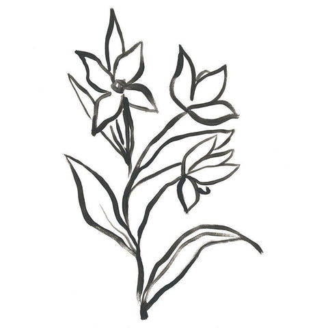 Jonquil Gesture I White Modern Wood Framed Art Print by Vess, June Erica