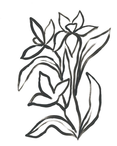 Jonquil Gesture II White Modern Wood Framed Art Print with Double Matting by Vess, June Erica