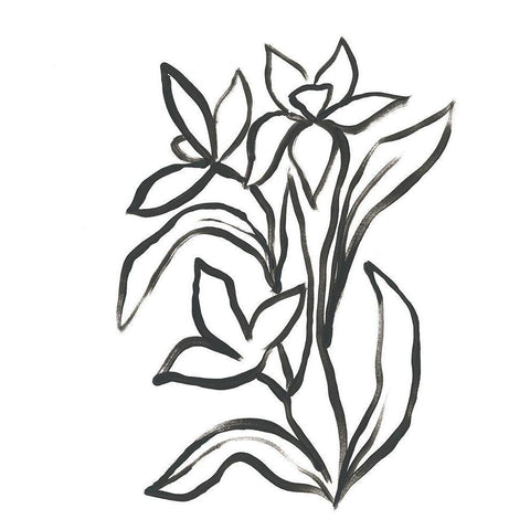 Jonquil Gesture II Black Modern Wood Framed Art Print by Vess, June Erica