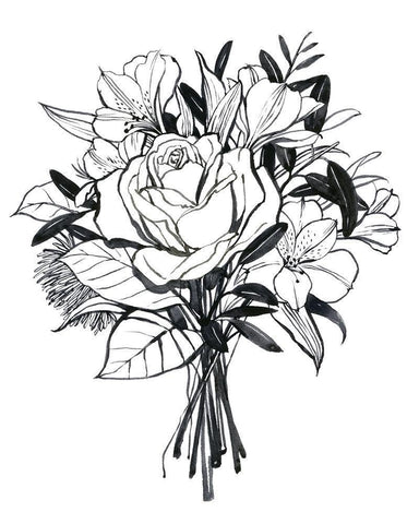 Gathered II White Modern Wood Framed Art Print with Double Matting by Popp, Grace