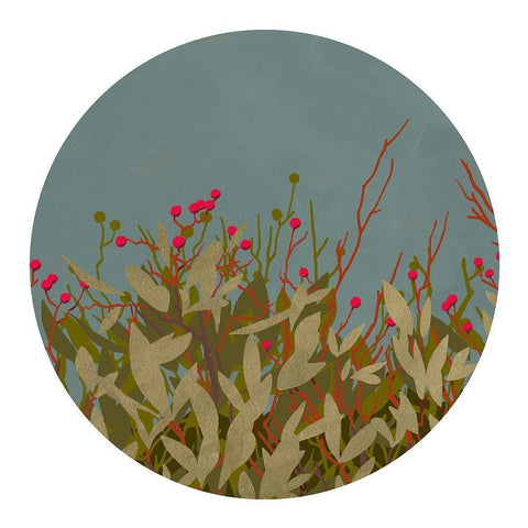 Winterberry Bush II Black Ornate Wood Framed Art Print with Double Matting by Green, Jacob