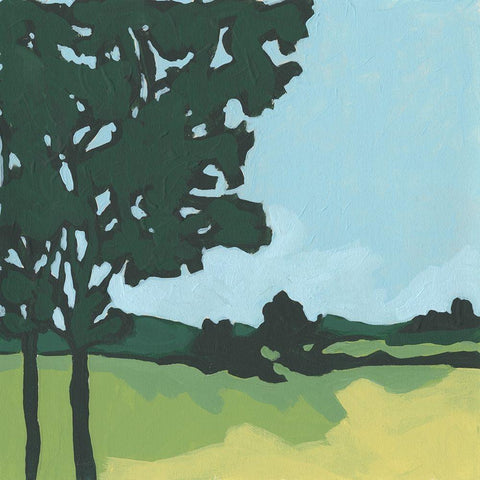 Arbor Silhouette I White Modern Wood Framed Art Print with Double Matting by Vess, June Erica