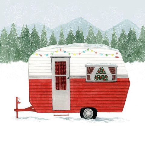 Camping for Christmas I White Modern Wood Framed Art Print by Popp, Grace