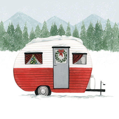 Camping for Christmas II White Modern Wood Framed Art Print by Popp, Grace