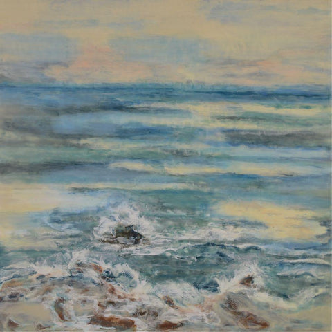 Beyond the Restless Sea Gold Ornate Wood Framed Art Print with Double Matting by Shanti, Shima