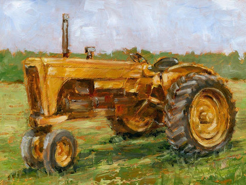 Rustic Tractors IV Black Ornate Wood Framed Art Print with Double Matting by Harper, Ethan