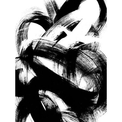 Onyx Swipe I White Modern Wood Framed Art Print by Vess, June Erica