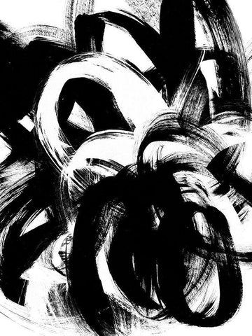 Onyx Swipe IV White Modern Wood Framed Art Print with Double Matting by Vess, June Erica