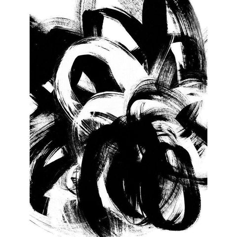 Onyx Swipe IV White Modern Wood Framed Art Print by Vess, June Erica