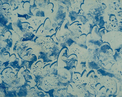 Textures in Blue II White Modern Wood Framed Art Print with Double Matting by Baxter Mill Archive