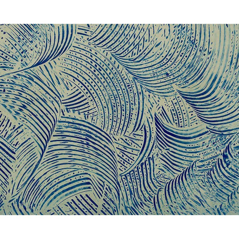 Textures in Blue V Gold Ornate Wood Framed Art Print with Double Matting by Baxter Mill Archive