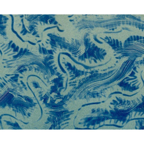 Textures in Blue VII Black Modern Wood Framed Art Print with Double Matting by Baxter Mill Archive