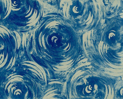 Textures in Blue VIII Black Ornate Wood Framed Art Print with Double Matting by Baxter Mill Archive