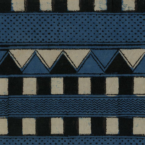 Indigo Geometrics III Black Modern Wood Framed Art Print with Double Matting by Baxter Mill Archive