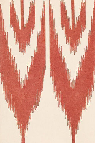 Flame Stitch Motif I White Modern Wood Framed Art Print with Double Matting by Baxter Mill Archive