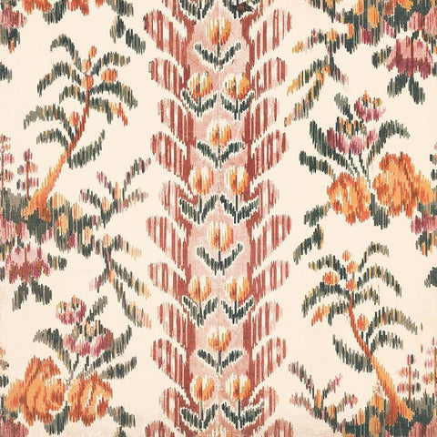 Flame Stitch Motif IV Black Modern Wood Framed Art Print with Double Matting by Baxter Mill Archive