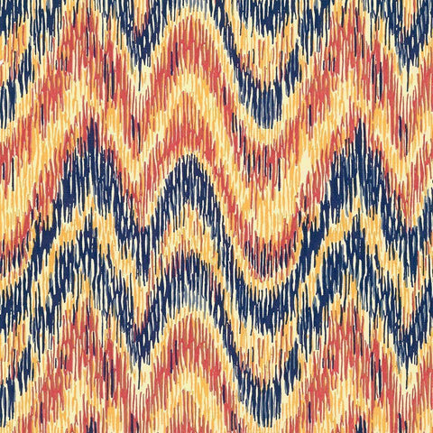 Flame Stitch Motif V White Modern Wood Framed Art Print by Baxter Mill Archive