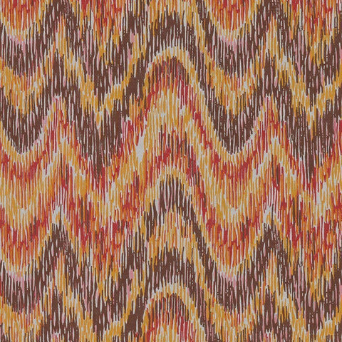 Flame Stitch Motif VI White Modern Wood Framed Art Print by Baxter Mill Archive
