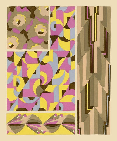 Art Deco Designs I White Modern Wood Framed Art Print with Double Matting by Baxter Mill Archive