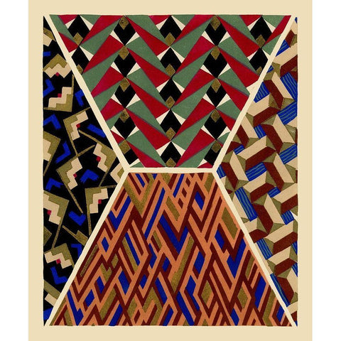 Art Deco Designs IV Black Modern Wood Framed Art Print with Double Matting by Baxter Mill Archive