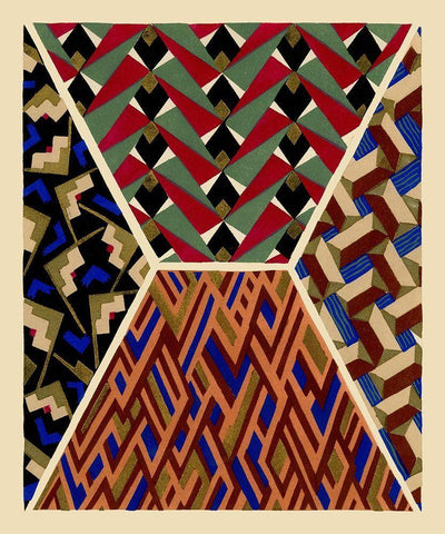 Art Deco Designs IV White Modern Wood Framed Art Print with Double Matting by Baxter Mill Archive