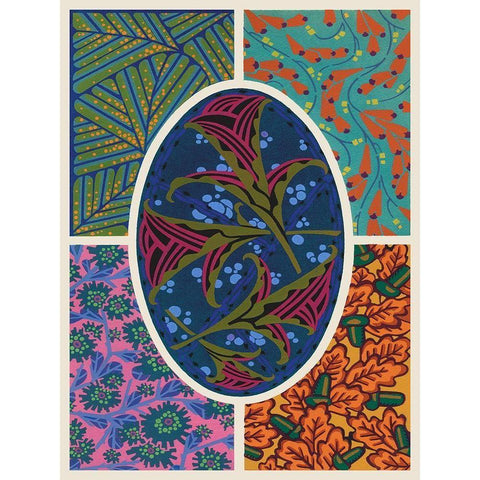 Art Deco Florals II Black Modern Wood Framed Art Print by Baxter Mill Archive