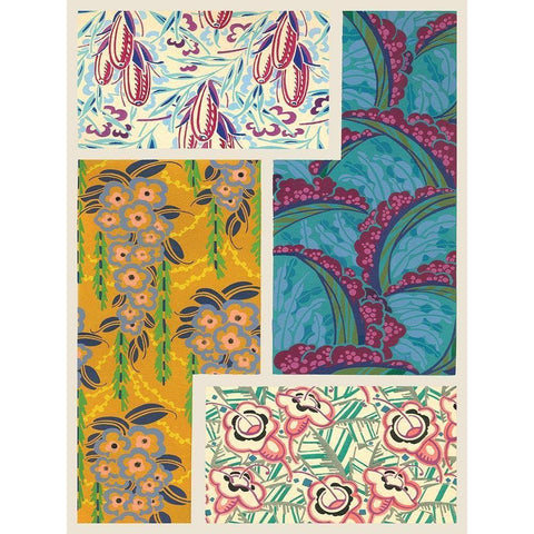 Art Deco Florals III Black Modern Wood Framed Art Print with Double Matting by Baxter Mill Archive