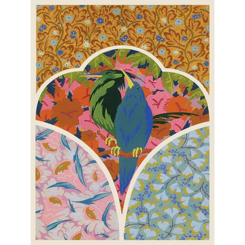 Art Deco Florals IV Gold Ornate Wood Framed Art Print with Double Matting by Baxter Mill Archive