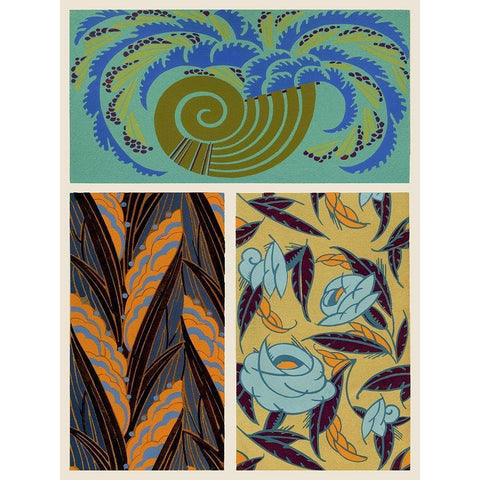 Art Deco Florals VI Black Modern Wood Framed Art Print by Baxter Mill Archive