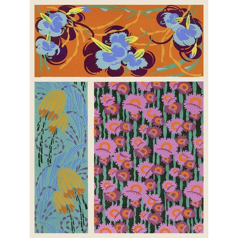 Art Deco Florals VII Black Modern Wood Framed Art Print by Baxter Mill Archive