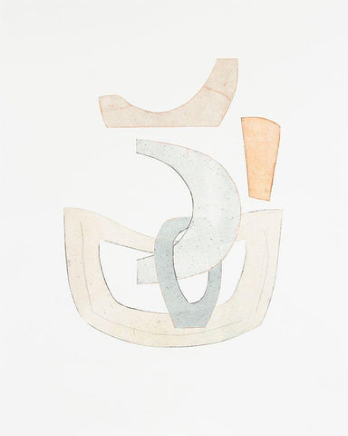 Widget II White Modern Wood Framed Art Print with Double Matting by Delamater, Rob