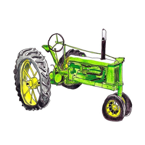 Tractor Study I Black Modern Wood Framed Art Print with Double Matting by McCreery, Paul