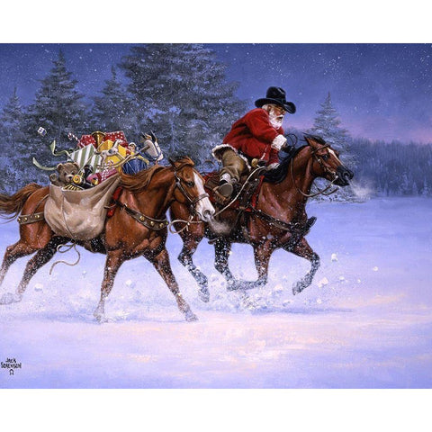 Christmas Rush White Modern Wood Framed Art Print by Sorenson, Jack