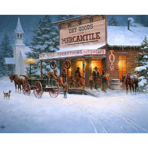 Christmas Wishes Gold Ornate Wood Framed Art Print with Double Matting by Sorenson, Jack